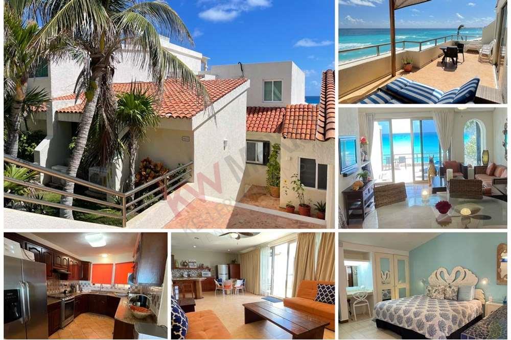 VILLA CANCUN CON ACCESO Y VISTA AL MAR CARIBE 4 RECAMARAS 4 BAÑOS
