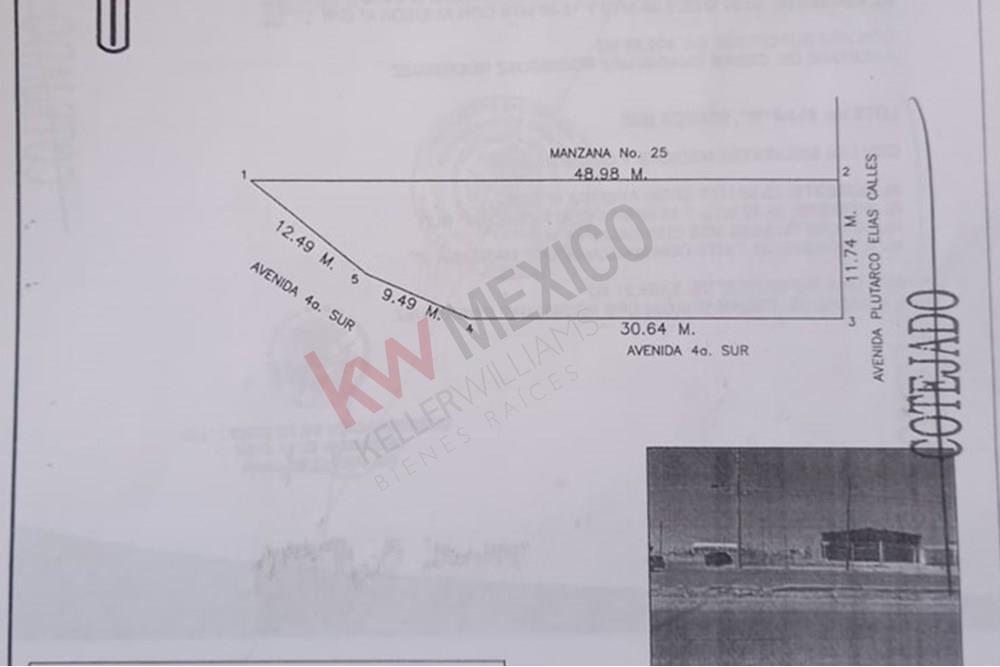 TERRENO EN VENTA EN ESQUINA AREA AVE. PLUTARCO E. CALLES