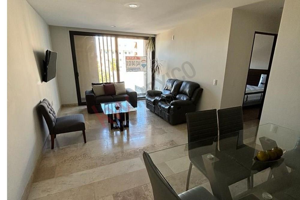 Excelente departamento amueblado en renta con increíbles amenidades y paisajismo exclusivo.