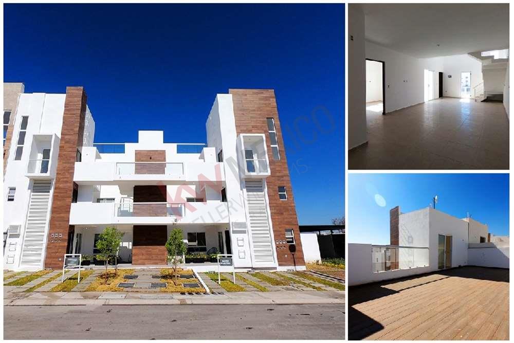 LUJOSO DEPARTAMENTO DE DOS HABITACIONES CON ROOF GARDEN DENTRO DE CONDOMINIO CERRADO EN ZONA DORADA DE QUERETARO