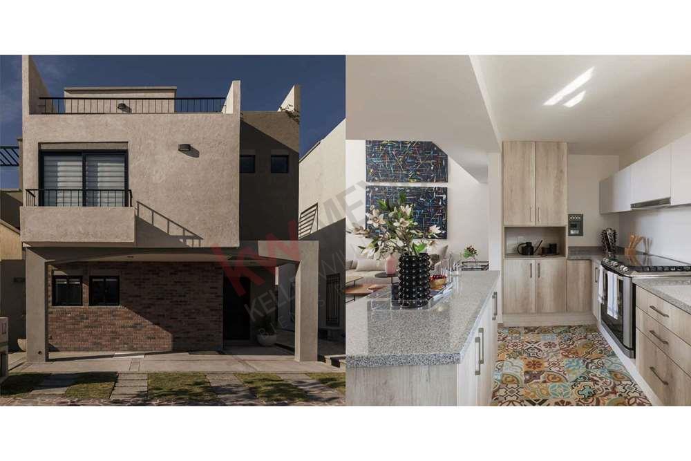 Casa en venta con Roof garden y recámara en planta baja en Zirándaro en privada con amenidades