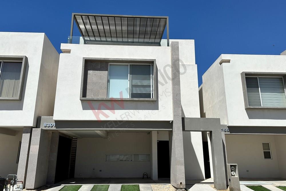 CASA DE TRES PISOS EN RENTA EN ATRAS DE CAMPOS ELISEOS, EN CIUDAD JUAREZ CHIHUAHUA, EQUIPADA, 3 RECAMARAS 3 BAÑOS