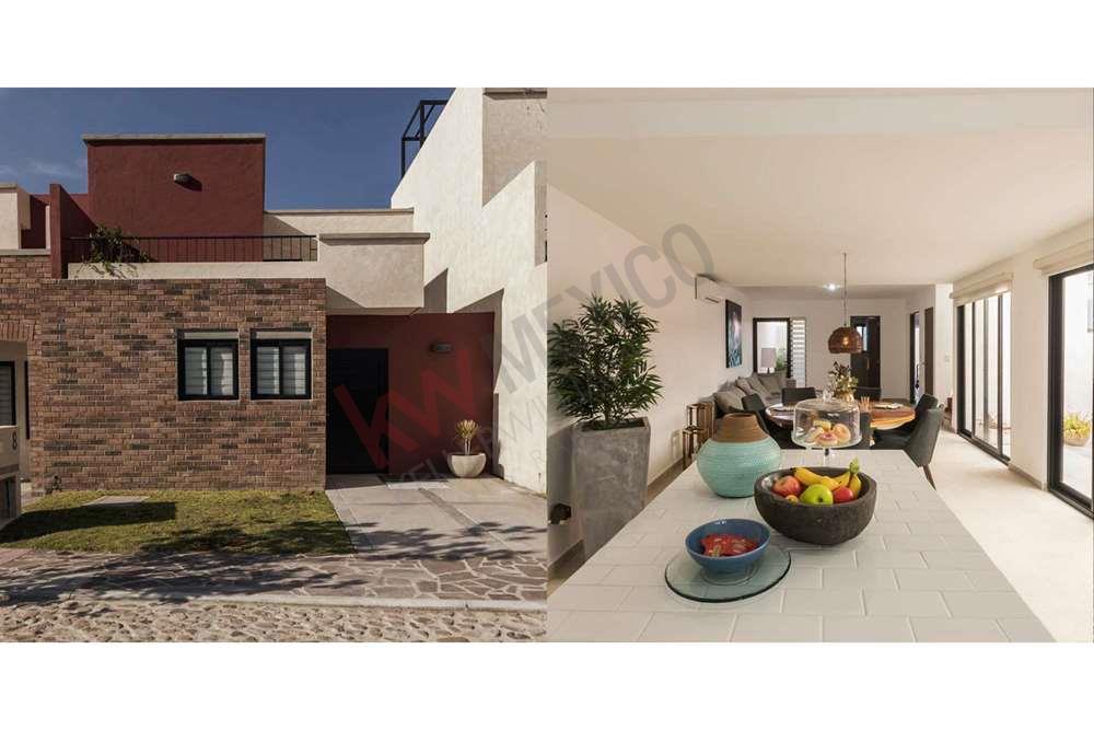 Casa en venta con recámara en planta baja y terraza en Zirándaro en privada con amenidades