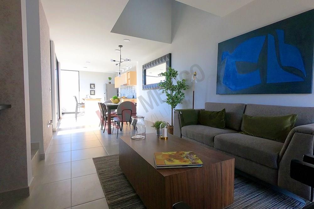 CASA EN VENTA EN QUERETARO CON 3 HABITACIONES CON ALBERCA EN CONDOMINIO CERRADO A MINUTOS DE PASEO QRO